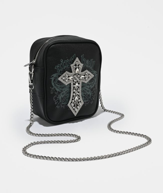 Ninth Hall Guardian Rhinestone Black Crossbody Bag - Ninth Hall