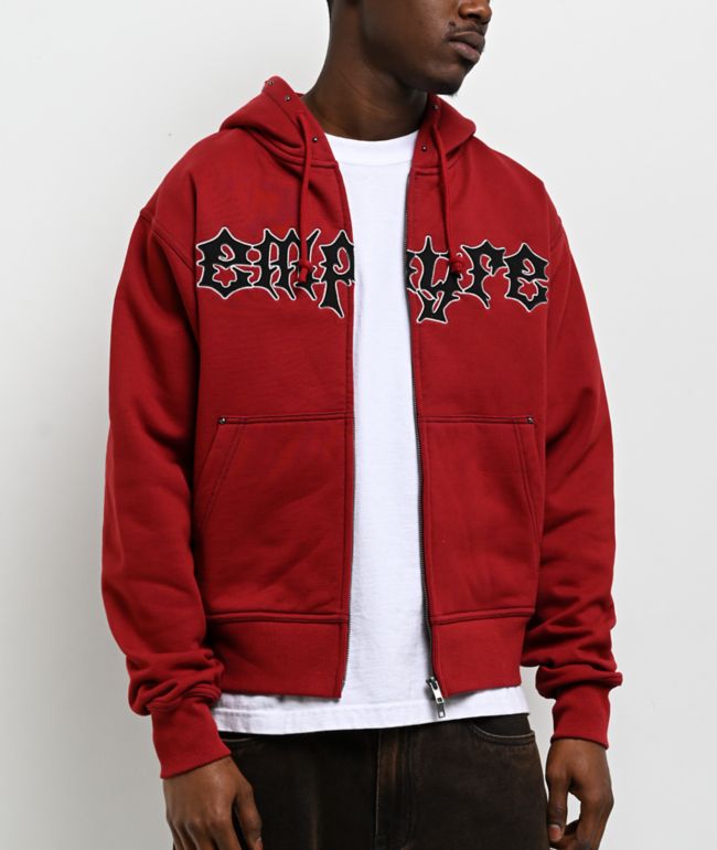 Empyre Liar Dark Red Zip Hoodie - Empyre