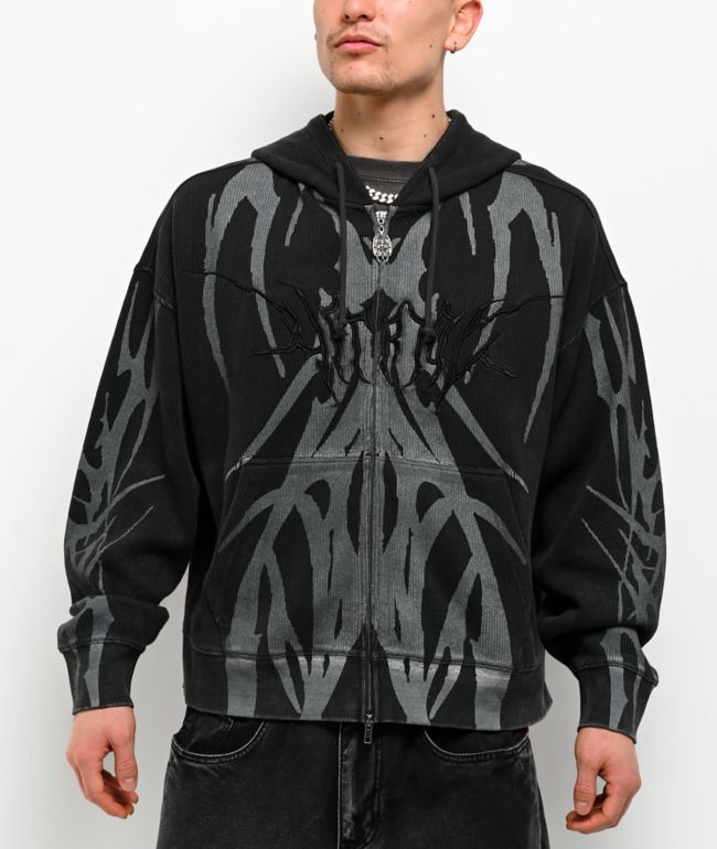 Vitriol Mockingbird Black Wash Zip Hoodie - Vitriol
