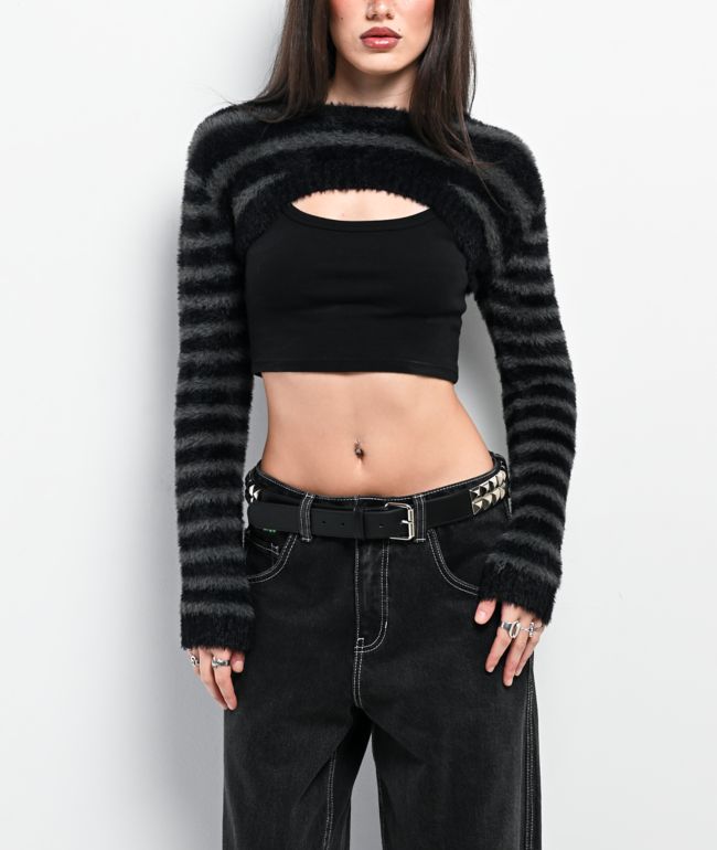 Empyre Black Stripe Shrug Sweater - Empyre