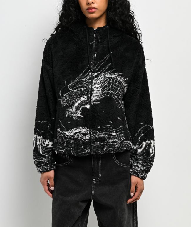 Ninth Hall Aven Dragon Black Sherpa Zip Hoodie - Ninth Hall