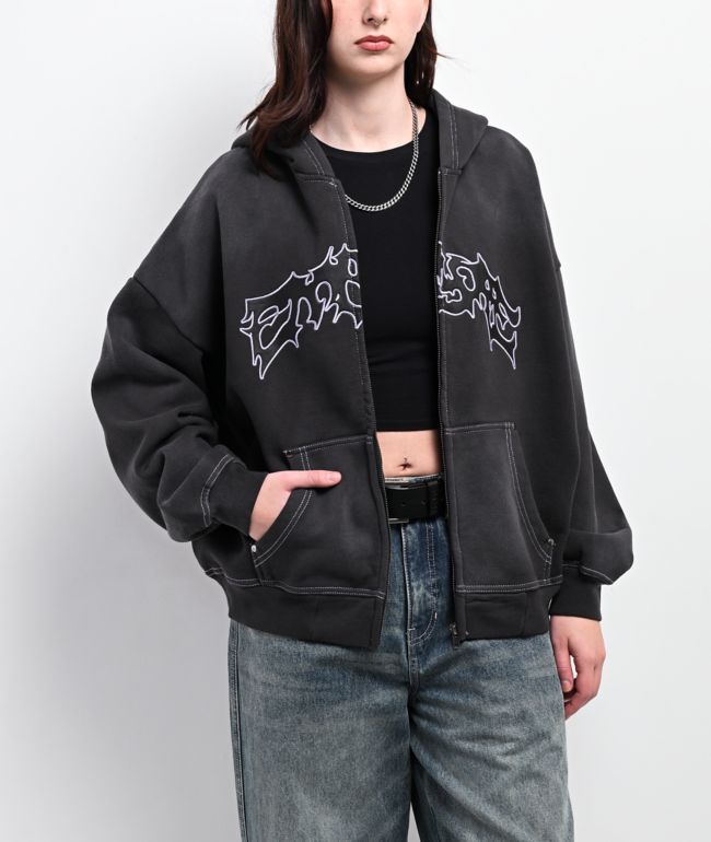 Empyre Willow Workwear Black Zip Hoodie - Empyre