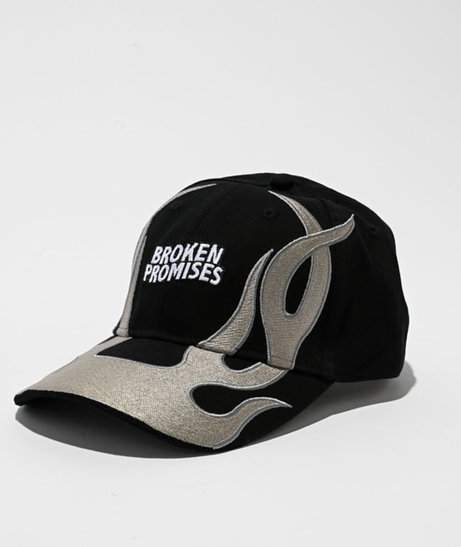 Broken Promises Mental Black Strapback Hat - Broken Promises
