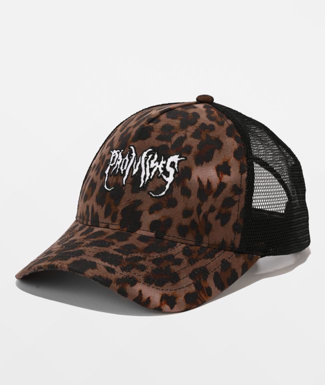 Broken Promises Wild Youth Brown Cheetah Print Trucker Hat - Broken Promises