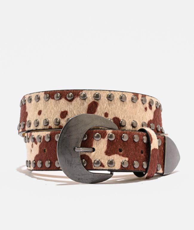 Ninth Hall Jude Western Cow Print Belt - Ninth Hall