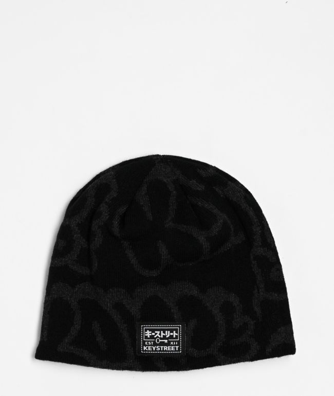 Key Street Bubble Black Skully Beanie - Key Street