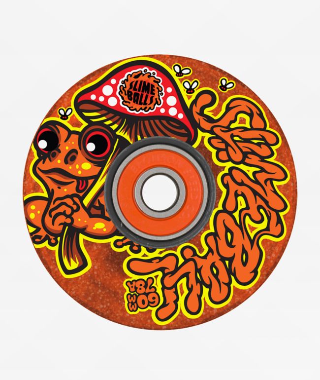 Slime Balls Light Ups LED Frog Trips 66mm 78a Orange Cruiser Skateboard Wheels - Slime Balls