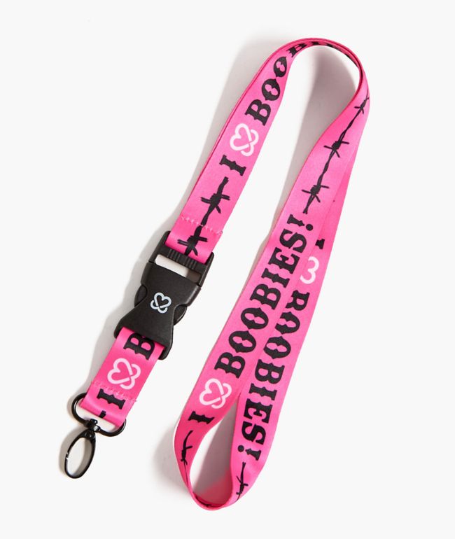 Keep A Breast Foundation Barbed I Heart Boobies Pink Lanyard - Keep A Breast Foundation