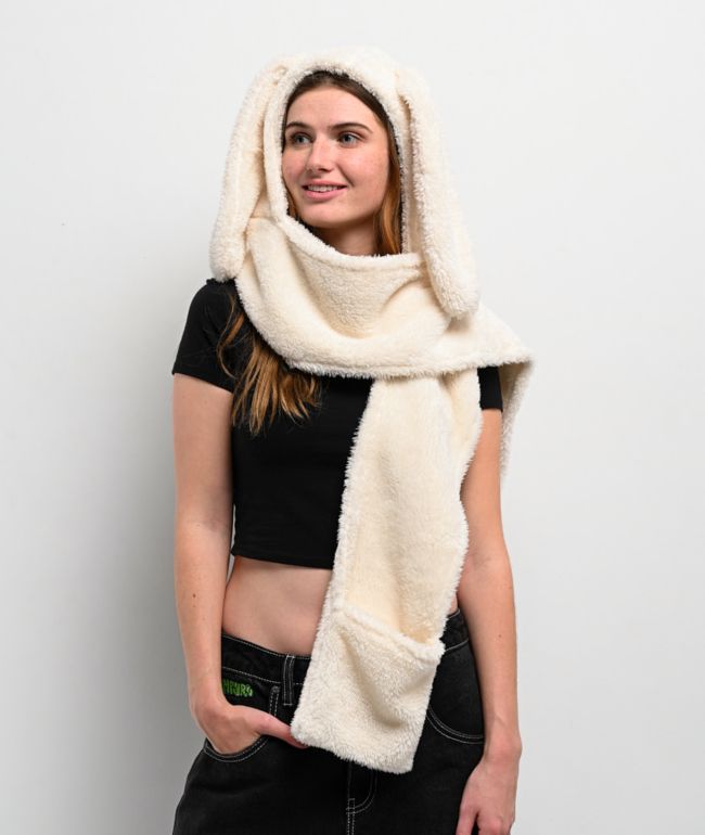 A.LAB White Plush Bunny Scarf Snood - A.LAB
