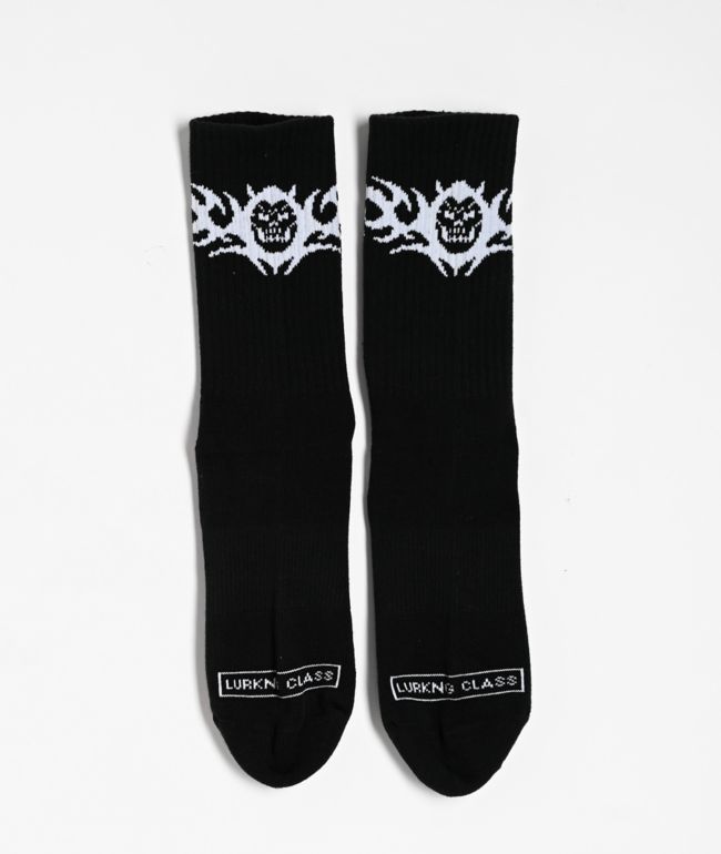 Lurking Class by Sketchy Tank Warrior Black Crew Socks - Lurking Class by Sketchy Tank