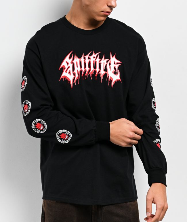 Spitfire Pentagram Drip Black Long Sleeve T-Shirt - Spitfire