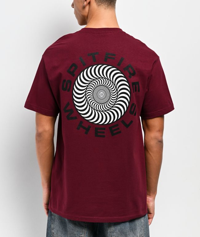 Spitfire Classic '87 Swirl Burgundy T-Shirt - Spitfire