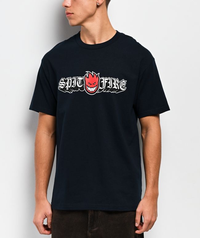 Spitfire Old E Drop Big Head Navy T-Shirt - Spitfire