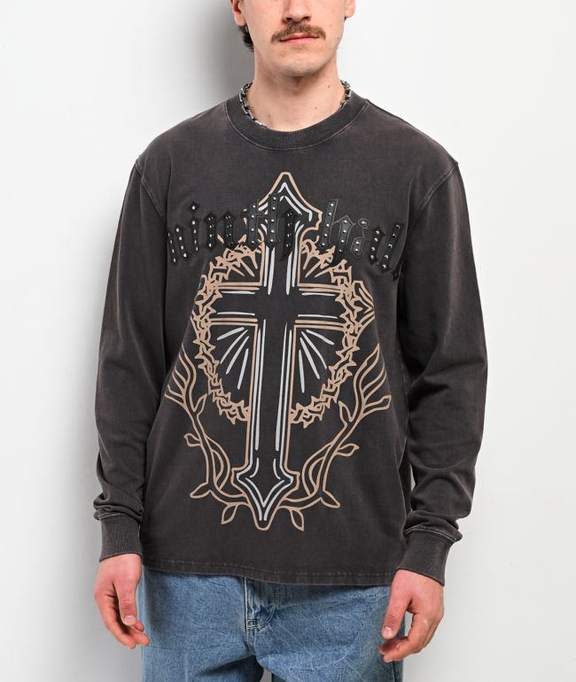 Ninth Hall Nightcrawler Black Wash Long Sleeve T-Shirt - Ninth Hall