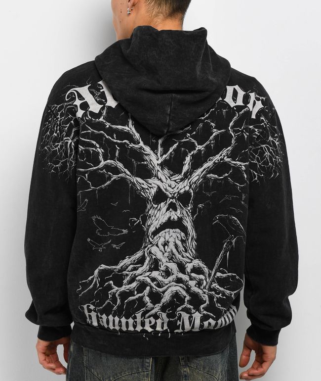 Affliction x Haunted Mound Harold Black Wash Zip Hoodie
