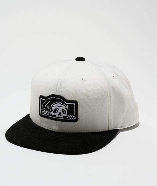 Lurking Class by Sketchy Tank Logo Black & White Snapback Hat - Lurking Class by Sketchy Tank