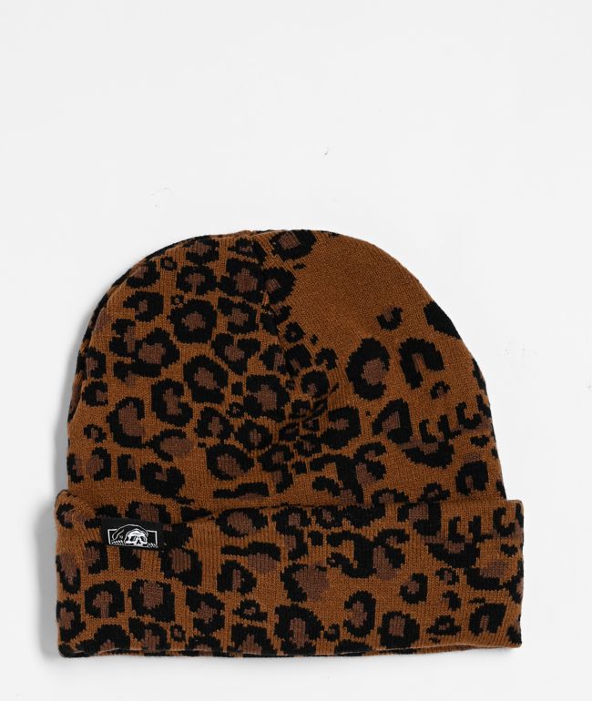 Lurking Class by Sketchy Tank Death Leopard Brown Beanie - Lurking Class by Sketchy Tank