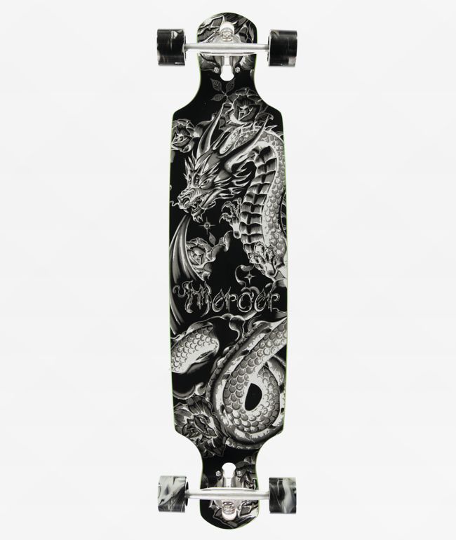 Mercer Ballpoint Dragon & Rose 40" Drop Through Longboard Complete - Mercer
