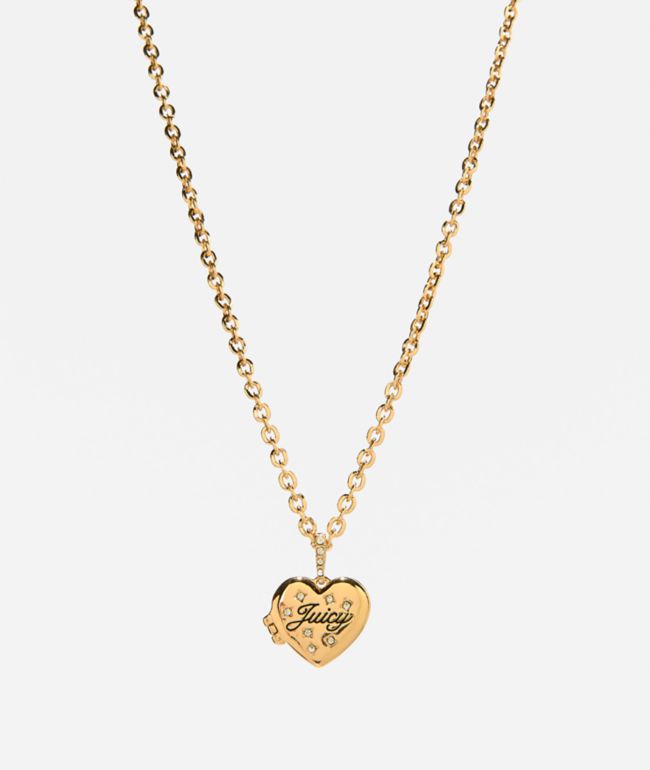 Juicy Couture Crystal Heart Goldtone Locket Necklace - Juicy Couture