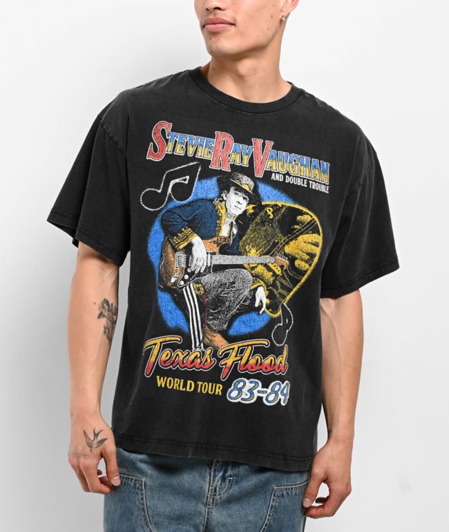 Stevie Ray Vaughn Texas Flood Black Wash T-Shirt - 