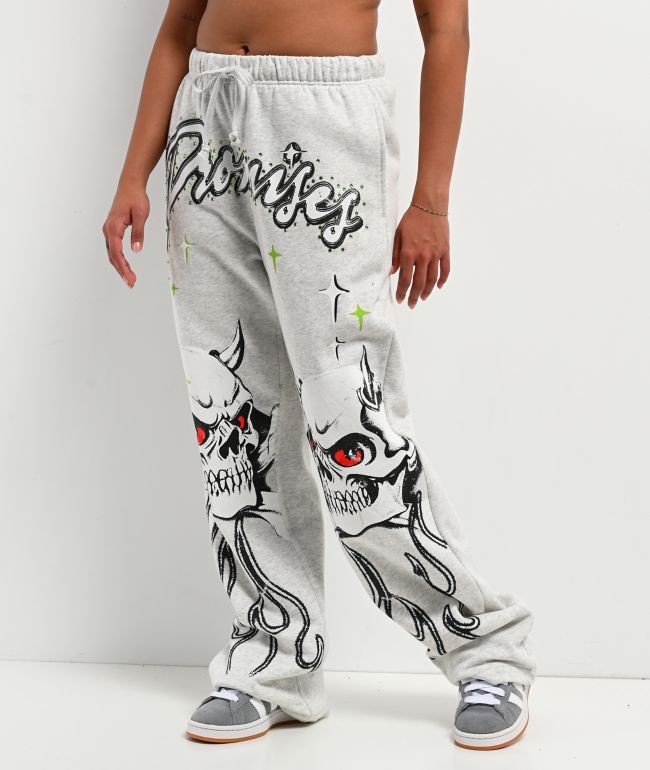 Broken Promises Get A Grip Grey Wide Leg Sweatpants - Broken Promises