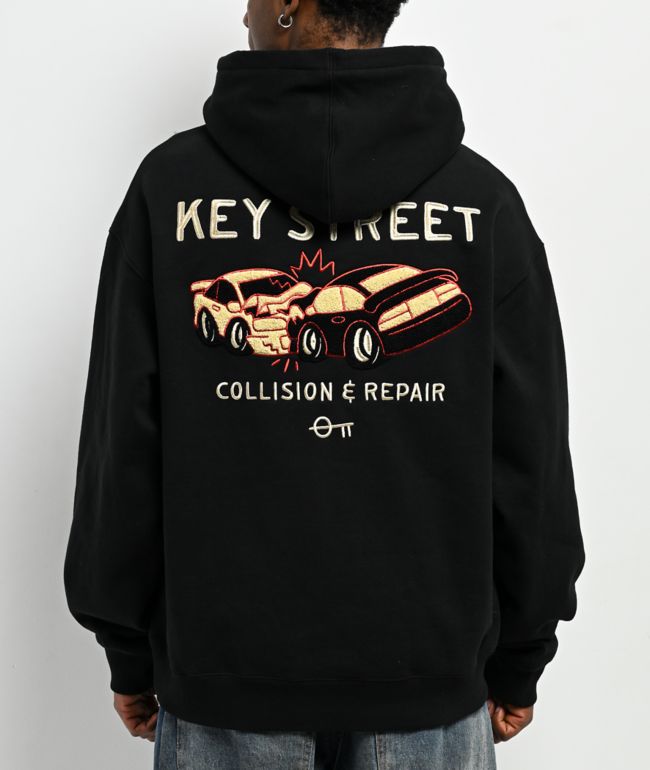 Key Street Collision & Repair Black Heavyweight Hoodie - Key Street