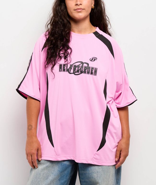 Aelfric Eden Contrast Color Striped Pink Soccer Jersey - Aelfric Eden