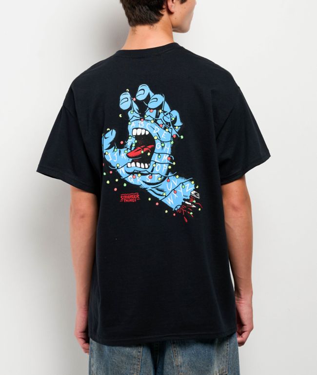 Stranger Things x Santa Cruz Screaming Lights Black T-Shirt - Santa Cruz Skate