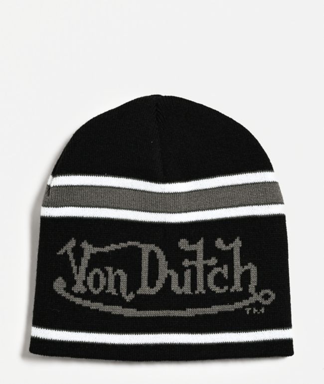 Von Dutch Penalty Black Skully Beanie - Von Dutch