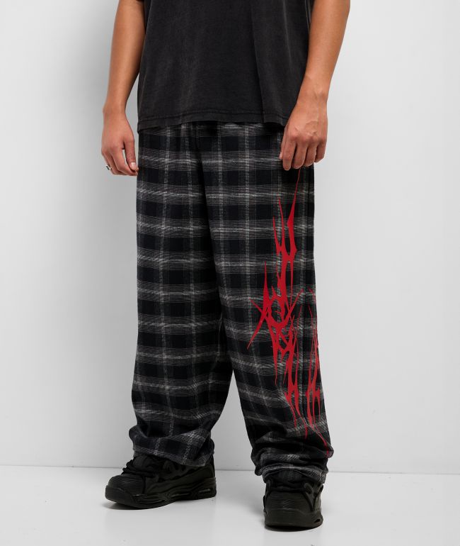 Vitriol Jagged Black Plaid Lounge Pants
