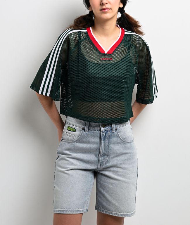 adidas Green Crop Mesh Jersey - adidas