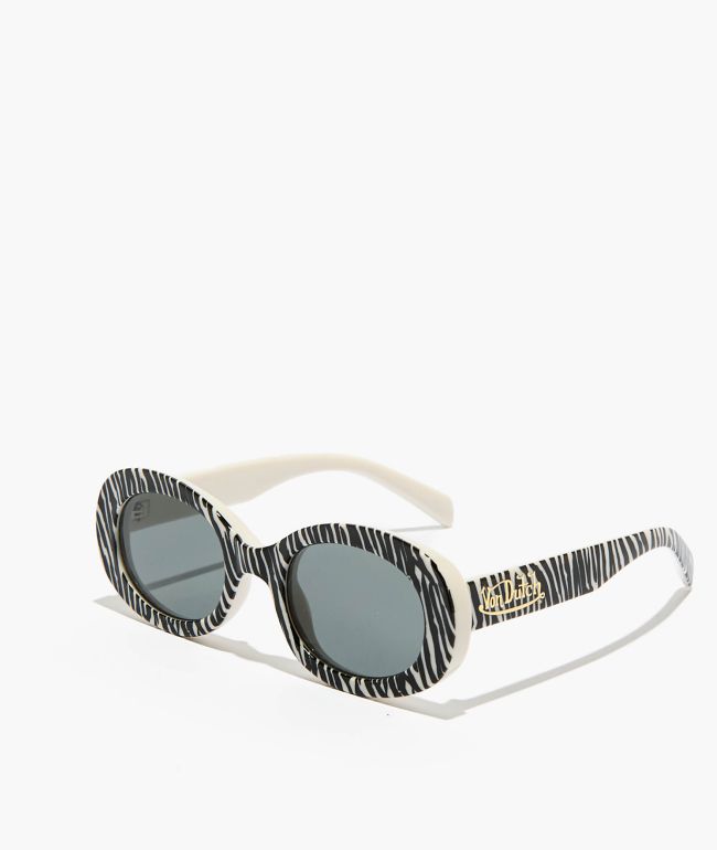 AIRE x Von Dutch Dazed Zebra Vintage White Sunglasses - Von Dutch