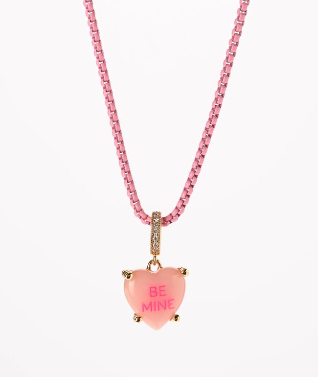 Color Trip Candy Heart Pink Necklace - Color Trip