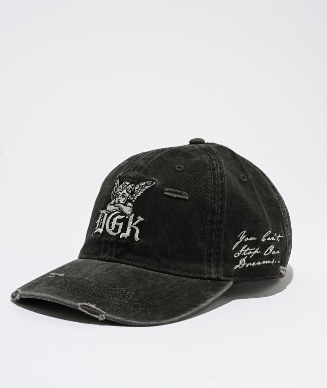 DGK Divinity Distressed Black Strapback Hat - DGK