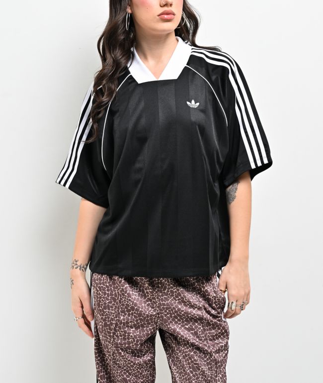 adidas 3 Stripe Black Soccer Jersey | Zumiez