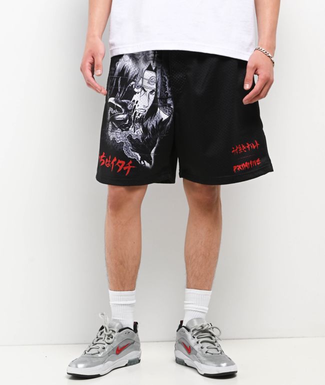 Primitive x Naruto Shippuden Clones Black Mesh Shorts - Primitive