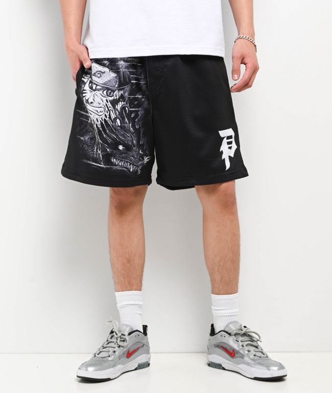 Primitive x Naruto Shippuden Beast Black Mesh Shorts - Primitive