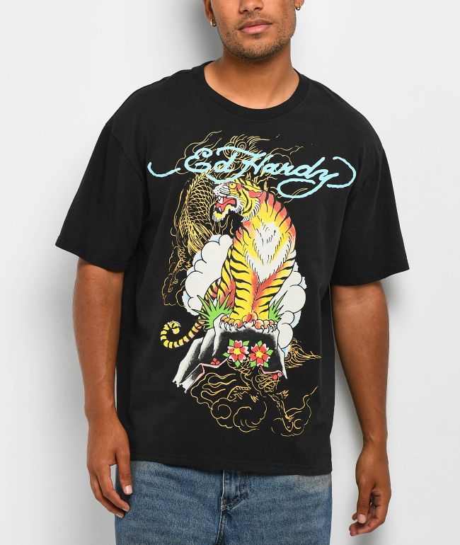 Ed Hardy Panther Snake Vintage 半袖 Tシャツ Ed Hardy Panther Snake Vintage Black T-Shirt | Zumiez