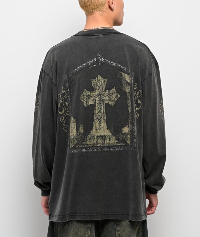 Vitriol Gothic Frame Vintage Black Long Sleeve T-Shirt - Vitriol
