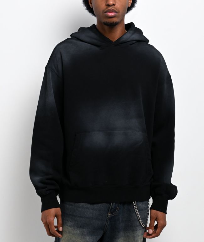Ninth Hall Fundamentals Spray Black Wash Hoodie - Ninth Hall Fundamentals
