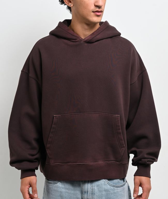 Ninth Hall Fundamentals Dark Brown Wash Oversized Hoodie - Ninth Hall Fundamentals
