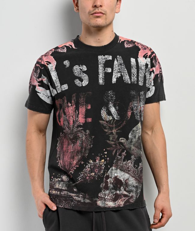 Ninth Hall All Is Fair Black Wash T-Shirt - Ninth Hall