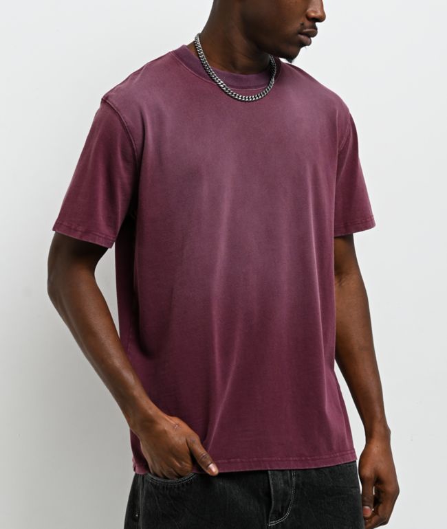 Ninth Hall Fundamentals Spray Dark Red Wash Boxy T-Shirt - Ninth Hall Fundamentals