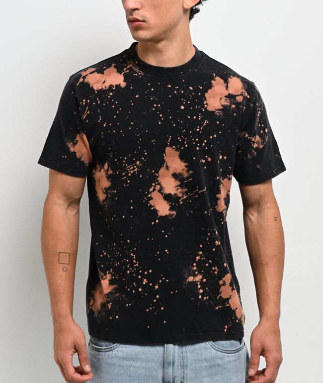 Ninth Hall Fundamentals Bleach Dye Black Wash Boxy T-Shirt - Ninth Hall Fundamentals
