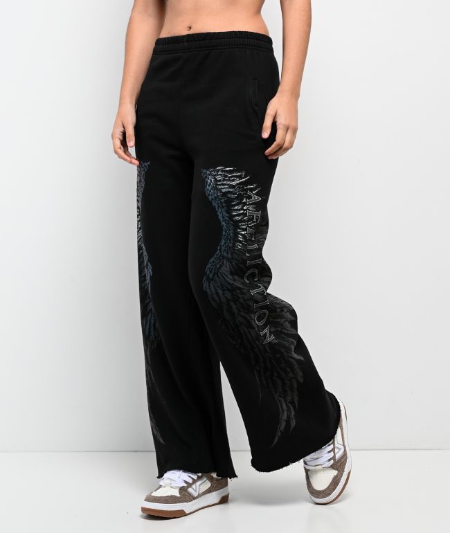 Affliction Isadore Black Wide Leg Sweatpants - Affliction
