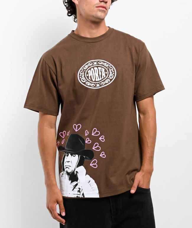 Porfa Wish You Were Here Brown T-Shirt
