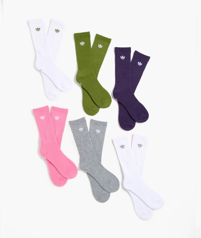 adidas Trefoil Multicolor 6-Pack Crew Socks - adidas