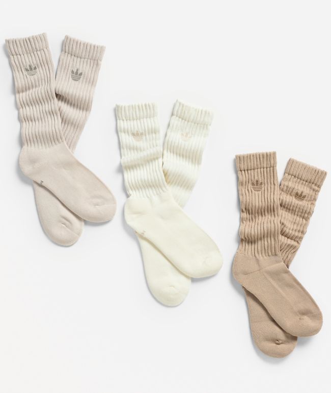 adidas Scrunch Natural 3 Pack Crew Socks - adidas