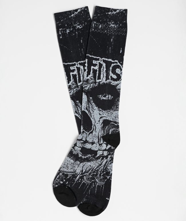 Affliction x Misfits Skully Black Crew Socks - Affliction