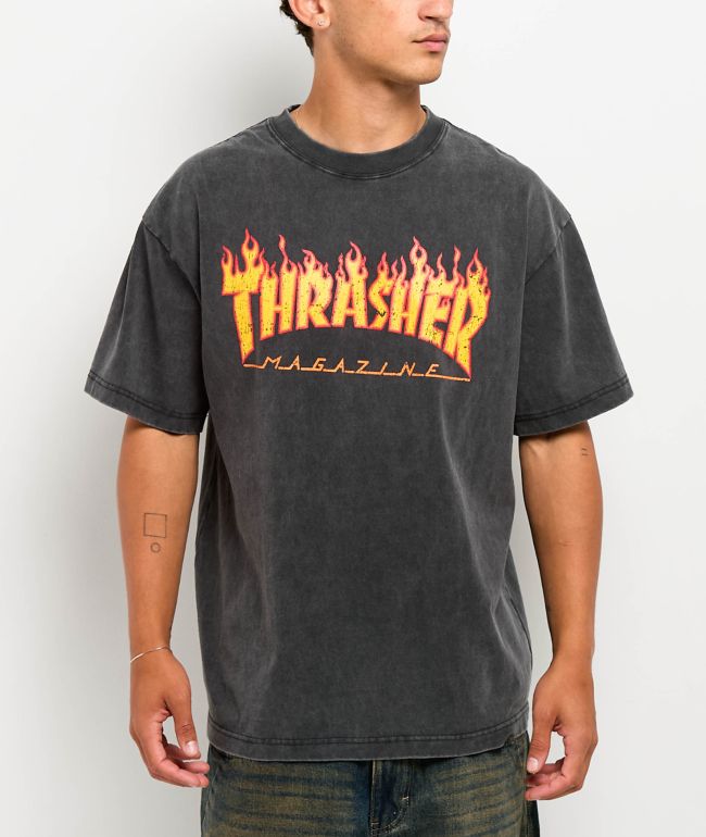 Thrasher Flame Black Wash T-Shirt